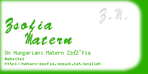 zsofia matern business card